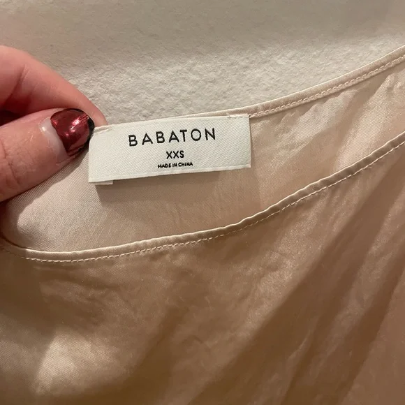NWOT:🥂 Aritzia Babaton Encore Satin Slip Dress Mini Cowl Back Denude Ivory XXS - Picture 6 of 10
